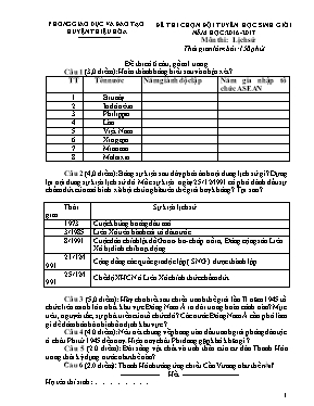 Đề thi chọn học sinh giỏi Lịch sử lớp 9 (Có đáp án) - Năm học 2016-2017 - Phòng GD & ĐT Thiệu Hóa